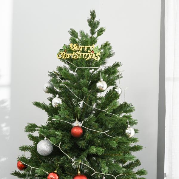 Árvore Artificial de Natal com Base Dobrável 934 Galhos PE e PVC Árvore de Natal Decorativa para Exterior Interior Ø105x210cm Verde