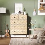 Cómoda com 5 Gavetas Estilo Retrô Móvel Auxiliar de Madeira para Sala de Estar Corredor 80x39,5x110 cm Madeira e Preto