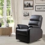 Poltrona Relax Reclinável Manualmente Estofada em PU com Apoio para os Pés Retrátil Assento e Encosto Acolchoados para Sala de Estar Escritório Dormitório 75x92x99cm Marrom
