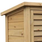 Armário de Armazenamento de Madeira para Jardim com 2 Prateleiras Interiores 2 Portas e Teto Inclinado para Exterior Terraço 87x46,5x96,5cm Natural