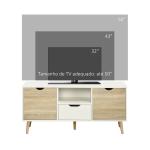 Móvel de TV com Gaveta para Televisores de até 50 Polegadas Aparador de Sala de Estar 110x40x50cm Branco e Madeira