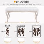 Banco Pé de Cama com Pés de Madeira e Assento Acolchoado para Dormitório Entrada Corredor 110x37x49 cm Creme
