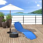 Espreguiçadeira Dobrável Espreguiçadeira de Jardim com Encosto Ajustável em 5 Posições para Terraço 187x55x24 cm Azul