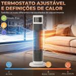 Aquecedor Elétrico Cerâmico PTC 2000 W com 4 Modos, Comando à Distância e Proteção contra Sobreaquecimento e Queda
