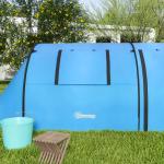 Tenda de Campismo para 3 Pessoas com Janelas Gancho Saco de Transporte Impermeável 3000 mm 470x220x150 cm Azul Claro