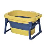 Banheira Dobrável para Bebé de 0 - 6 Anos Capacidade 105L Banheira Portátil para Crianças 75,3x55,4x43cm Amarelo e Azul