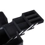 Estojo de Maquilhagem Organizador de Cosméticos Profissional Caixa de Produtos de Beleza Portátil 35,5x20x25,5 cm Preto