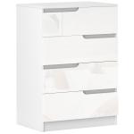 Cómoda com 4 Gavetas Cómoda de Dormitório Moderna com Sistema Anti - Tombo 60x40x85 cm Branco