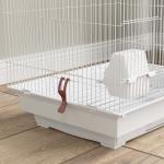 Gaiola para Passáros de Metal com Portas 4 Comedouros 3 Poleiros Baloiço Escadas e Bandeja Removível 46x36x100 cm Branco