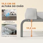 Cama Elevada para Cães com Latertais Amovíveis Cama Elevada para Cães Pequenos Portátil com Malha Respirável 90x65x30 cm Cinza
