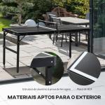 Mesa de Ping Pong Dobrável com Estrutura de Alumínio Portátil para Interior e Exterior 152x76x72 cm Preto