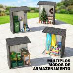 Abrigo de Jardim 1,34m² 161,5x94,5x196 cm Abrigo de Exterior de Aço Galvanizado com Porta e Fechadura Preto
