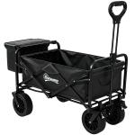 Carrinho de Transporte Dobrável com Bolsa Térmica Removível Capacidade 100 kg para Campismo Praia 113x57x77 - 100 cm Preto
