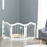 Barreira de Segurança Dobrável para Cães Pequenos Barreira de Proteção para Animais de Estimação com 3 Painéis e 2 Suportes para Portas Escadas Corredores 154,5x29,5x61 Branco