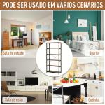 Estante estilo industrial com 6 prateleiras abertas para sala de estar Escritório 80x30x180 cm Castanho Rústico