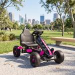 Kart a Pedais para Crianças com Embraiagem Automática Travão e Rodas Antiderrapantes em EVA 100x59x60,5 cm Rosa