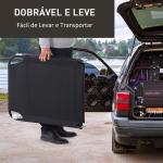 Espreguiçadeira dobrável reclinável com ângulo ajustável de 3 posições para exterior carga 120 kg 190x56x28 cm Preto