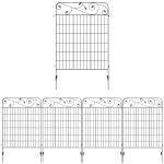 Cercas de Jardim de 4 Painéis 88x110 cm Cercas de Jardim Metálicas Cercas Decorativas com Ângulo Ajustável Preto