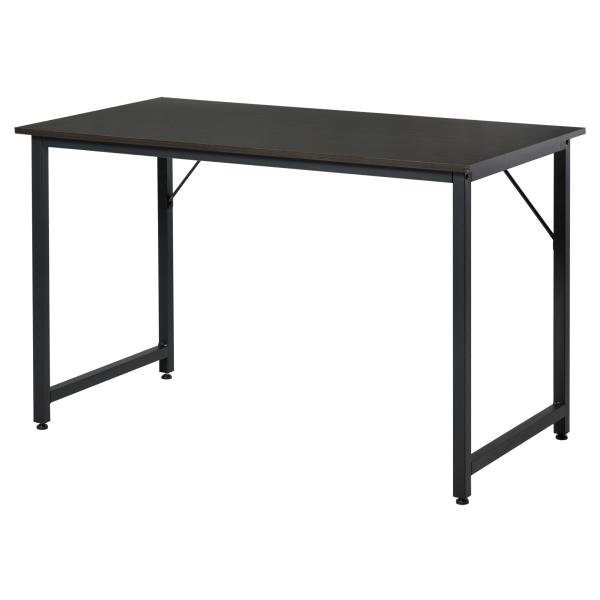 Secdretária Mesa de Computador com Pés Ajustáveis e Estrutura em Aço Secretária Estilo Moderno 120x60x73 cm Marrom Escuro e Preto