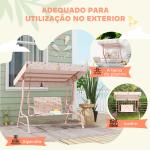 Baloiço de Jardim para Crianças com 2 Lugares Toldo Ajustável Cinto de Segurança e Desenho de Borboletas 112x75x120 cm Rosa