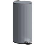 Balde do Lixo para Cozinha com Pedal 30L Cubo de Lixo Metálico com Tampa de Fecho Suave e Balde Removível 36x30x60,5 cm Cinza