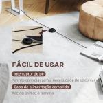 Candeeiro de Pé Moderno com Ecrã de Tecido Luz Noturna Interruptor de Pé e Base Metálica 45x15x150 cm Branco