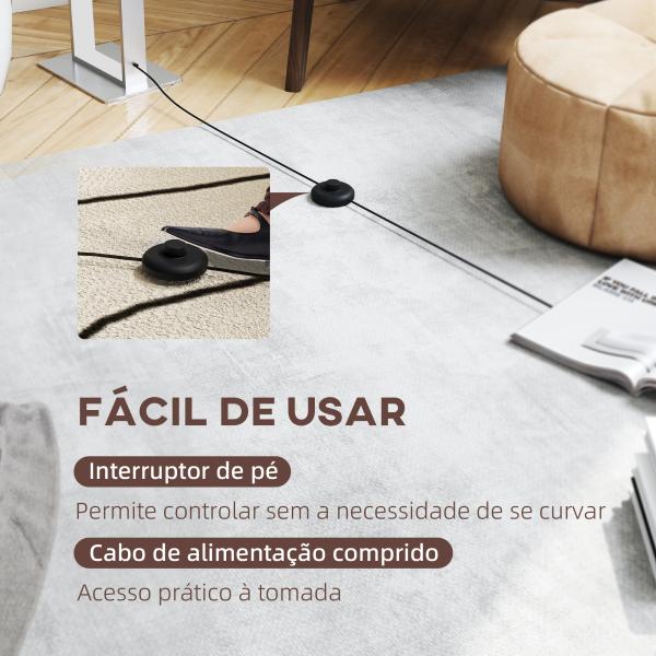 Candeeiro de Pé Moderno com Ecrã de Tecido Luz Noturna Interruptor de Pé e Base Metálica 45x15x150 cm Branco