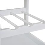Carrinho de Cozinha com 4 Níveis com Rodas Prateleira Gaveta Bandeja 37x37x76 cm Branco