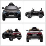 Carro Elétrico Infantil para Crianças de 3 - 5 Anos Licença Audi RS Q8 com Bateria 6V Controle a Distância Música MP3 Buzina e Luzes Velocidade Máx. 3km/h 101x62x51cm Preto