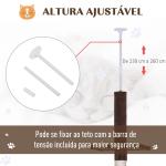 Árvore Arranhadora para Gatos Arranhador para Fixar ao Teto Altura Ajustável com Plataformas Poste de Sisal 40x34x230 - 260cm Marrom