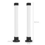 Conjunto de 2 Candeeiros de Mesa LED com Controlo Remoto App Bluetooth Sincronização com Música 6x6x32,5 cm Branco