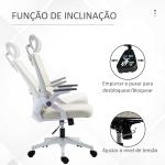 Cadeira de Escritório de Malha Giratória com Altura e Apoio para a Cabeça Ajustáveis 58x61x102 - 119 cm Bege