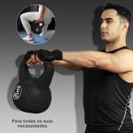 Peso Russo de 6 kg Kettlebell Fitness Preenchido de Areia com Punho Largo Antiderrapante 20x13x22 cm Preto