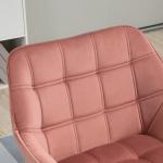 Poltrona Moderna Poltrona de Leitura Estofada em Veludo com Assento Amplo Pés em Madeira 67x61,5x71 cm Rosa
