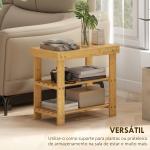 Banco Sapateira de Bambu Organizador de Sapatos com 2 Prateleiras para 4 Pares de Sapatos 50x28x45 cm Madeira