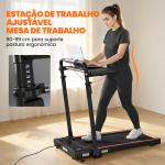 Passadeira Dobrável Elétrica 2.5HP com Secretária Destacável e Guiador Ajustável em Altura 1 - 12 km/h Ecrã LED 125x70x102 - 111 cm Preto