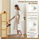 Sapateira com 2 Compartimentos Basculantes Sapateira Estilo Bohemio Estreita com Prateleiras Ajustáveis para 18 - 21 Pares de Sapatos 69x29x119,8 cm Madeira