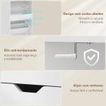 Sapateira Estreita com 3 Gavetas Rebatíveis Prateleiras Ajustáveis e Compartimento Aberto Capacidade para 12 - 18 Pares Branco
