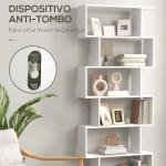 Estante de 6 prateleiras para Sala de jantar Sala de estar Design moderno Suporte de parede 80x23x192cm Madeira