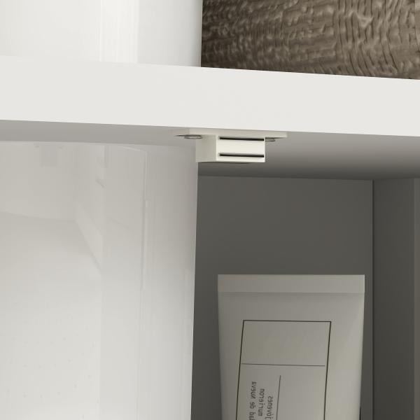 Móvel para Lavatório Pousar com Armário de 2 Portas Estante Aberto e Estante Ajustável Interior 60x30x60 cm Branco