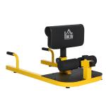 Sissy Squat 3 em 1 Máquina de Agachamento para Exercícios de Abdominais Flexões Agachamentos 50x97x56,5cm Preto e Amarelo