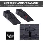 Conjunto de 2 Rampas para Carro em Plástico Portáteis Carga até 2,5 Toneladas 91x30x21 cm, Preto