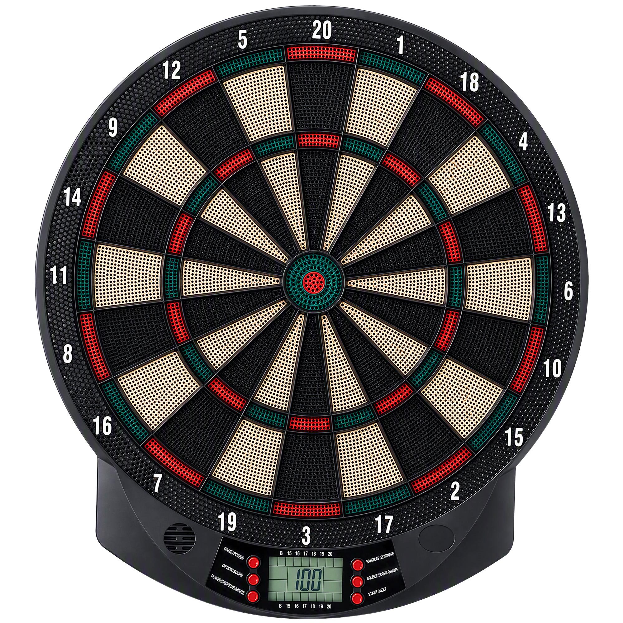 Alvo Eletrónico com 6 Dardos e 30 Pontas, Ecrã LCD, 26 Jogos e 185 Variações, para 8 Jogadores