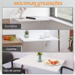 Mesa Dobrável de Parede Mesa Auxiliar Suspensa para Cozinha Sala de Jantar 60x40x20cm Branco