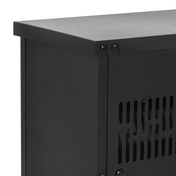Lareira Elétrica Portátil com Termostato Ajustável 600W/1200W e Efeito de Chama Realista 34x17x25cm Preta