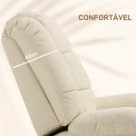 Poltrona de Massagem Poltrona Relax Reclinável com 8 Pontos de Massagem Controlo Remoto Estofada em PU 94x99x99 cm Creme