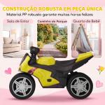 Bicicleta sem Pedais Tipo Mota com Música e Rodas Extra Largas para Crianças 18 - 36 Meses Verde