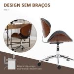 Cadeira de Escritório com Rodas Estofada em PU com Assento Largo e Curvado Altura Ajustável Preto