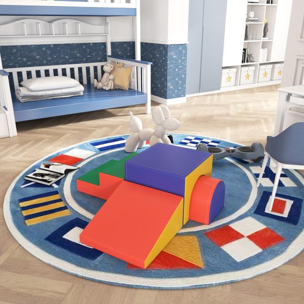 Conjunto de 4 Blocos de Espuma para Crianças Figuras de Construção Brinquedo de Aprendizagem Infantil 150x50x39cm Multicor