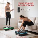 Plataforma Vibratória 99 Velocidades 3 Programas com Bluetooth Ecrã LED Luzes e Bandas Elásticas 47x32x12 cm Preto